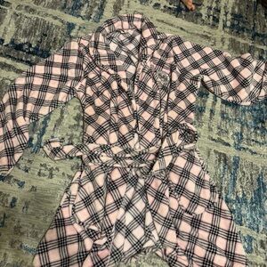 Victoria's Secret Pink and Black Plaid Robe